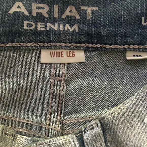 Ariat Jazmine Ultra High Rise Wide Leg Jeans Silver Gloss Size 27R NWT - Picture 9 of 11